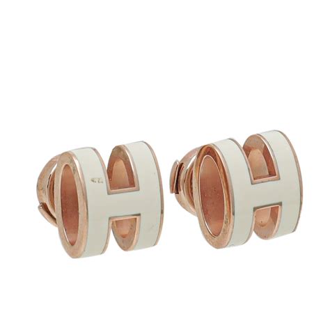 hermes pop h white and gold|hermes pop h mini earrings.